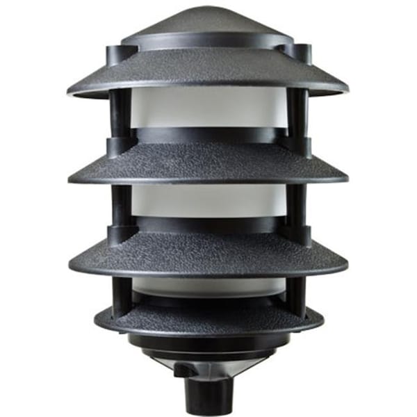 Dabmar Lighting FG5100-B 4 Tier 6 in. Top 0.5 in. Base Incandenscent 120 V Pagoda Fixture with Pre-Wired; Black; Bronze & Green FG5100-B - main